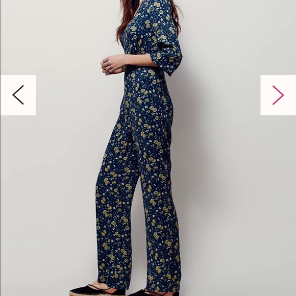 NWT Free People Some Like It Hot Jumpsuit in Almond Combo - Picture 5 of 16